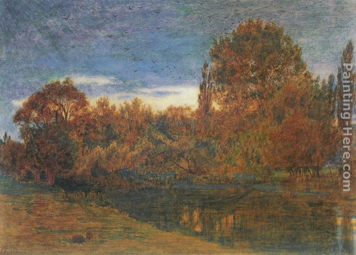 Albert Goodwin Sunset Through Woodland